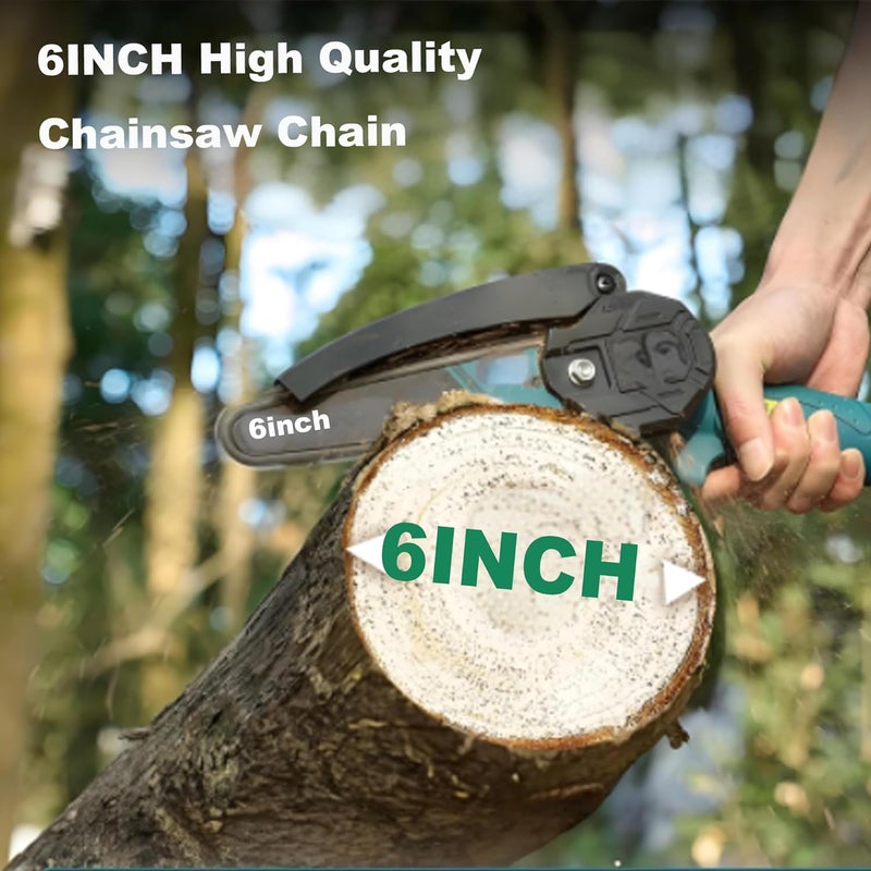 CaeyBrye Mini Chainsaw Chain, 5 chains 6-Inch Replacement Saw Chain and Guide Bar for 6 inch Mini Cordless Electric Chainsaw, With 37 Drive Links, Chainsaw accessories - Image 2